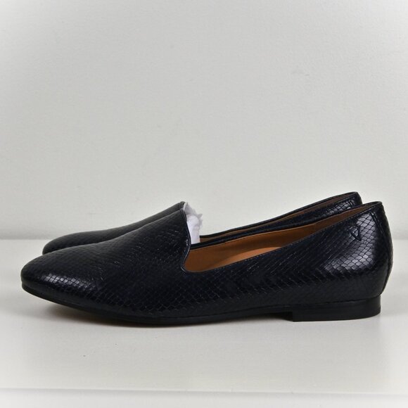 Vionic Willa Boa Leather Snake Print Handmade Slip On Casual Navy Flats US10 UK8 - Picture 4 of 16